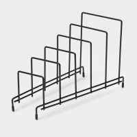Подставка для крышек на 5 предметов Доляна, 28,5&times;12,5&times;16,5 см, цвет чёрный