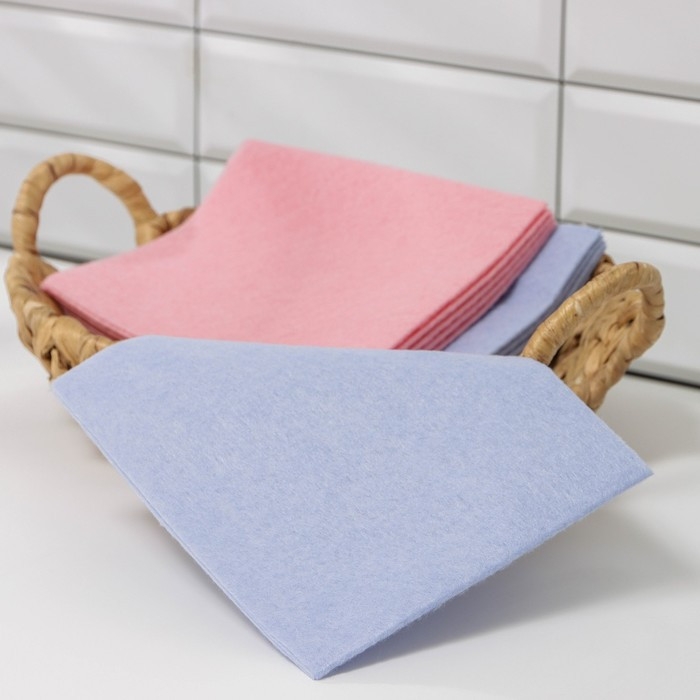 Набор салфеток универсальных Доляна, тряпки для уборки, 30&times;34 см, 10 шт, плотность 80 г/м&sup2;, цвет МИКС