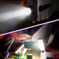 Кемпинговый фонарь аккумуляторный с радио КТ-3374 (7 в 1)