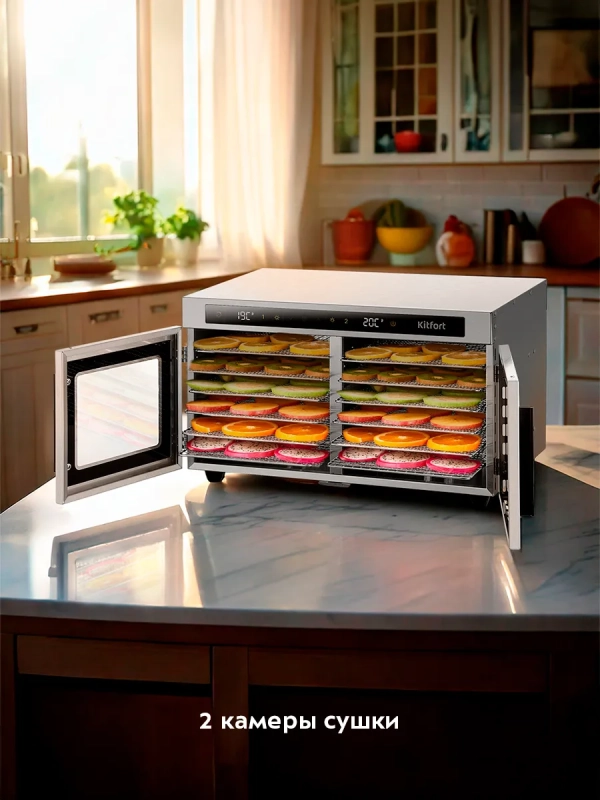 Сушилка для овощей и фруктов 2 камеры КТ-4935 - 1040 Вт