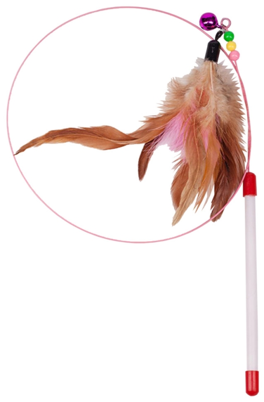 Удочкка дразнилка для кошек металлическая с перьями