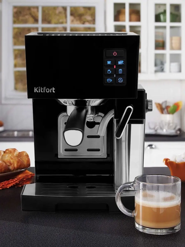 Электрическая рожковая кофеварка с капучинатором KT-743