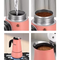 Кофеварка гейзерная для плиты КТ-7148 - 200 мл