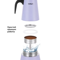Кофеварка гейзерная для плиты КТ-7149 - 290 мл
