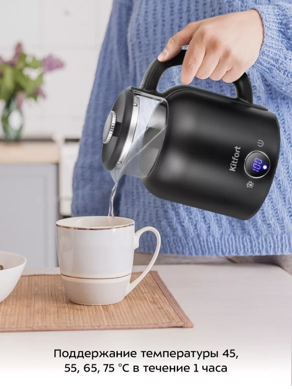 Чайник электрический с терморегулятором КТ-6725 - 1,5 л