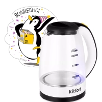 Чайник электрический стеклянный КТ-6637 - 1.7 л