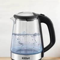 Чайник стеклянный с терморегулятором КТ-6677 - 1,7 л