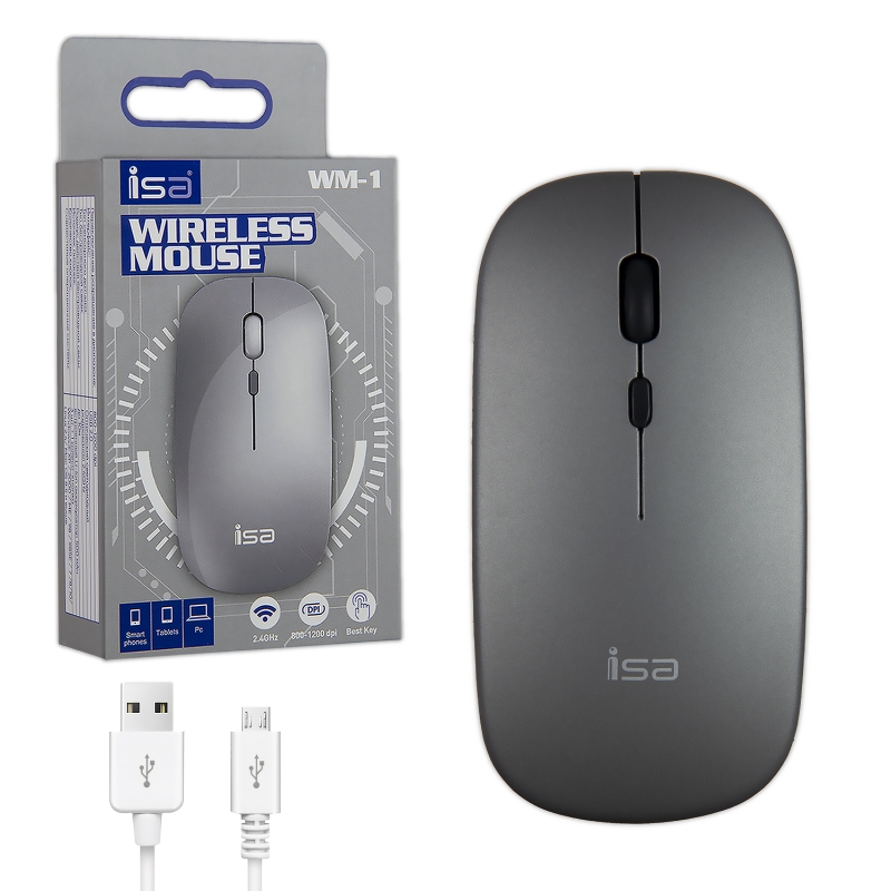 Беспроводная оптическая мышь WM-1 ISA серебро