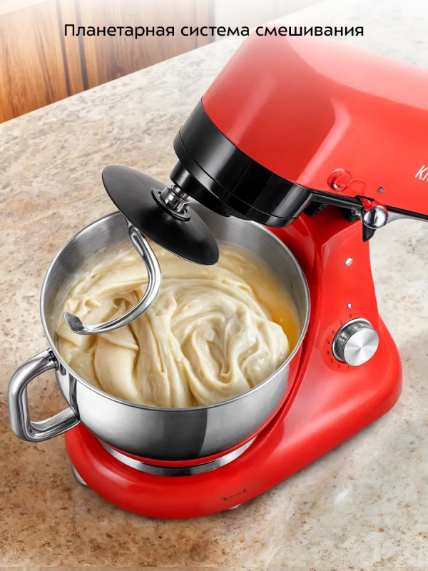 Цельнометаллический планетарный миксер КТ-3488 - 1000 Вт