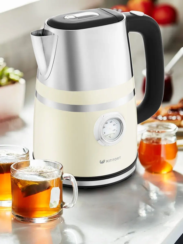Чайник электрический металлический КТ-670 - 1.7 л