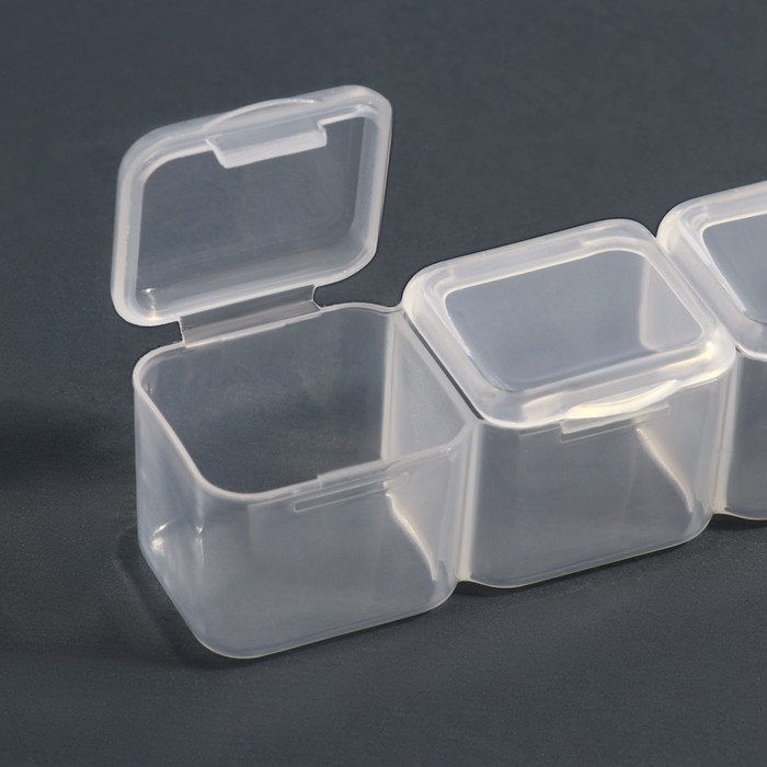 Органайзер для декора, 7 блоков, 4 ячейки, 17,5 &times; 10,5 &times; 2,7 см, цвет прозрачный