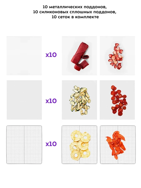 Сушилка для овощей и фруктов электрическая КТ-4924 - 900 Вт