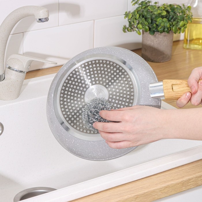 Губка для посуды Доляна, металлическая, спираль, 7&times;7&times;3,5 см