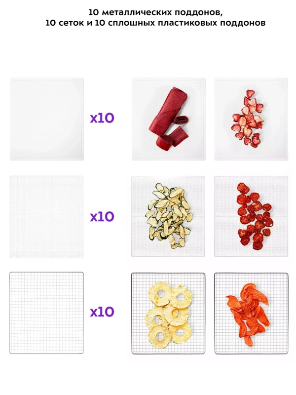 Сушилка для овощей и фруктов КТ-1975 - 800 Вт