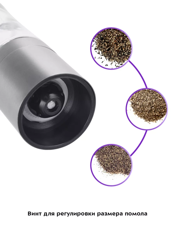Мельница для специй ручная для соли и перца КТ-6006