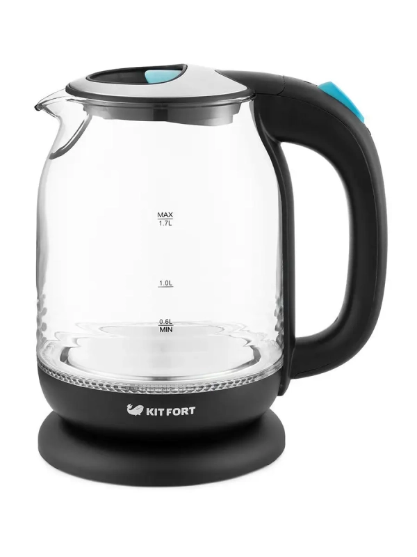 Чайник электрический стеклянный с подсветкой КТ-654 - 1.7 л