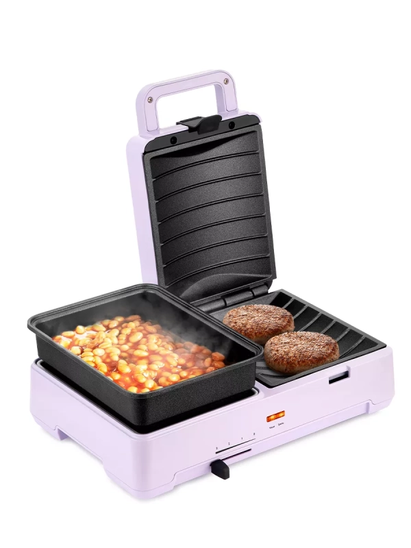 Бутербродница электрическая сендвичница КТ-6061 (2 в 1)