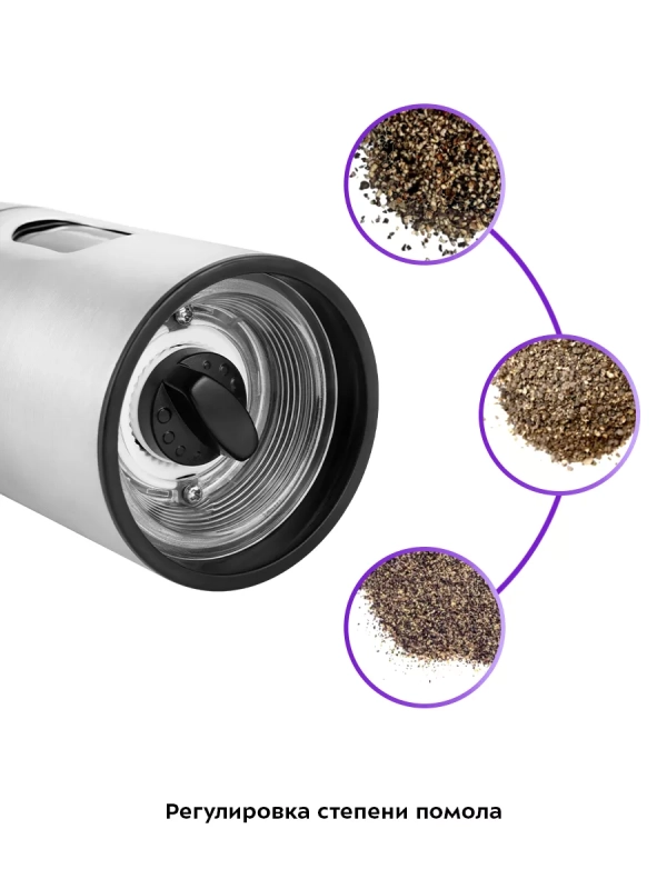 Мельница для специй электрическая для соли и перца КТ-6012