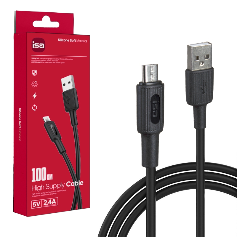 Кабель BX-1 USB на MicroUSB 1m 2A ISA черный