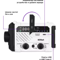 Кемпинговый фонарь аккумуляторный с радио КТ-3374 (7 в 1)