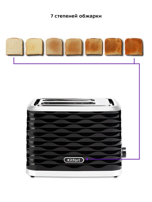 Тостер для хлеба КТ-2086 техника для кухни 2 слота