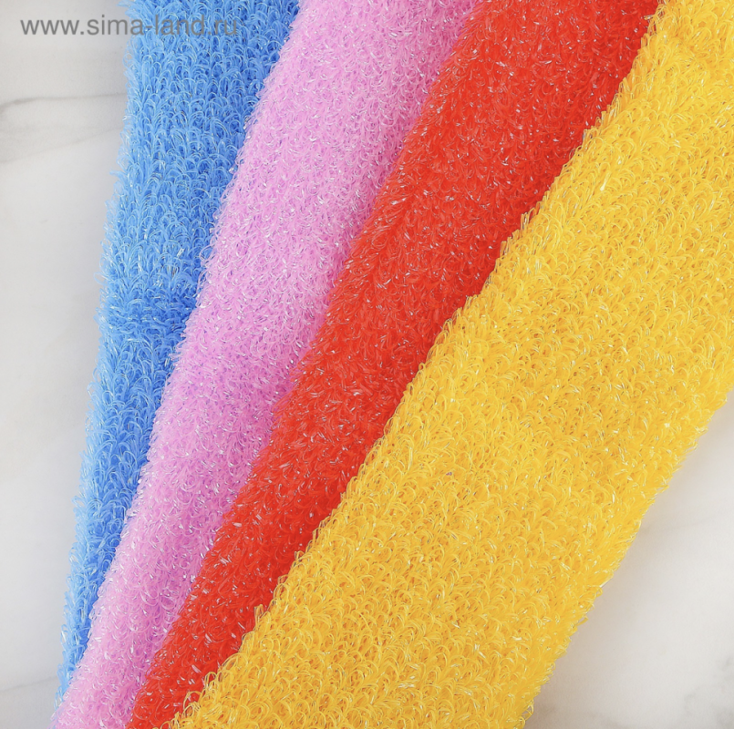 Мочалка для тела Доляна &laquo;Банный пояс&raquo;, 45,5&times;11 см, цвет МИКС