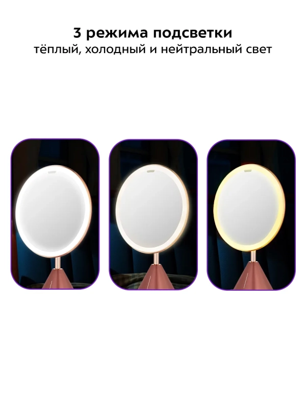 Косметическое зеркало с подсветкой и увеличением КТ-4121