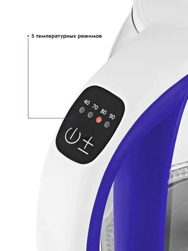 Чайник электрический стеклянный с подсветкой КТ-6140 - 1.7 л