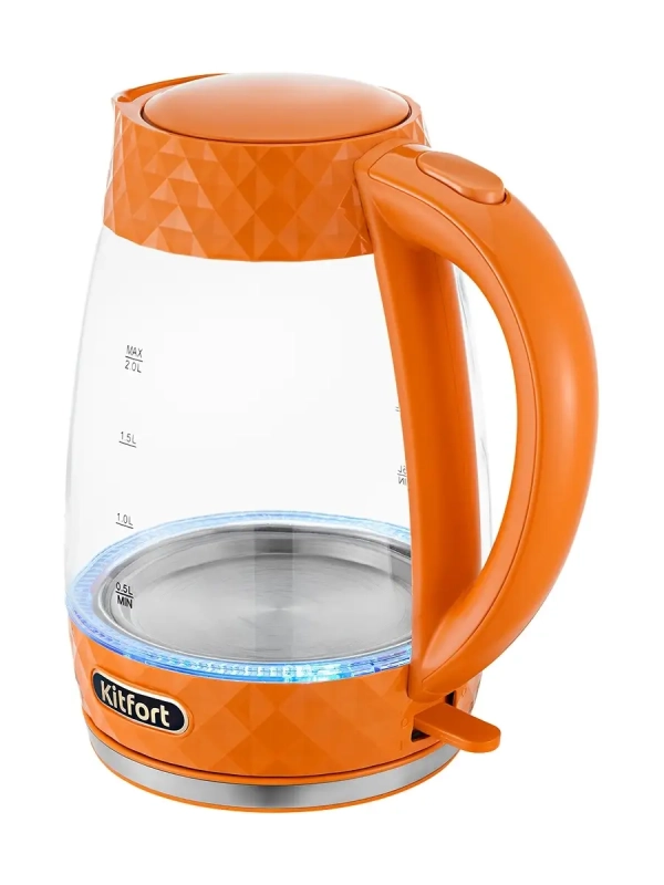 Чайник электрический стеклянный с подсветкой КТ-6123 - 2 л