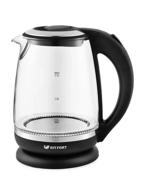 Чайник электрический стеклянный с подсветкой КТ-655 - 2 л