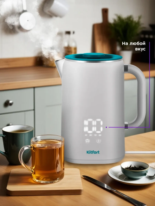 Чайник электрический с термодатчиком КТ-6687 - 1.7 л