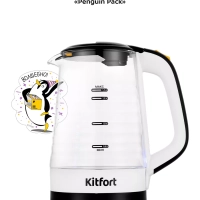 Чайник электрический стеклянный КТ-6634 - 1.7 л