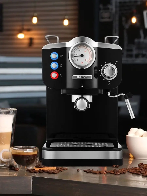 Кофеварка рожковая электрическая КТ-739 - 1100 Вт - 1.25 л