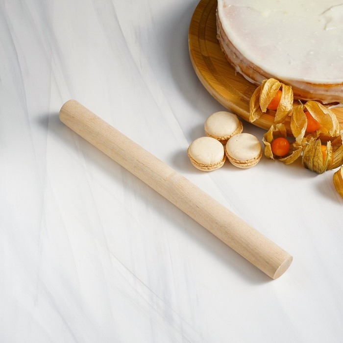 Скалка прямая Доляна, 30&times;3 см, берёза