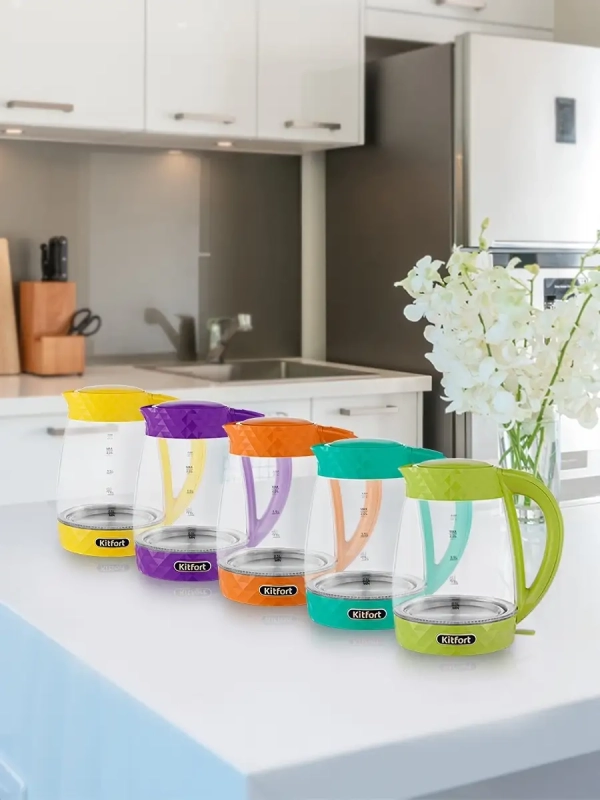 Чайник электрический стеклянный с подсветкой КТ-6123 - 2 л