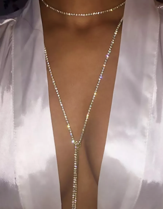 Колье со стразами