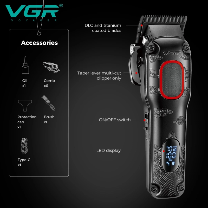 Машинка для стрижки волос VGR V-016 Синяя