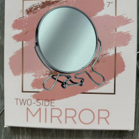 Зеркало настольное - подвесное &laquo;Круг&raquo;, двустороннее, с увеличением, d зеркальной поверхности 16 см, цвет серебристый