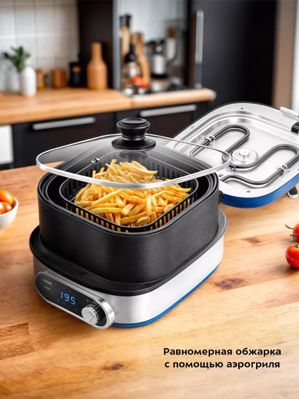 Электросковорода сковорода антипригарная КТ-6304 (3 в 1)