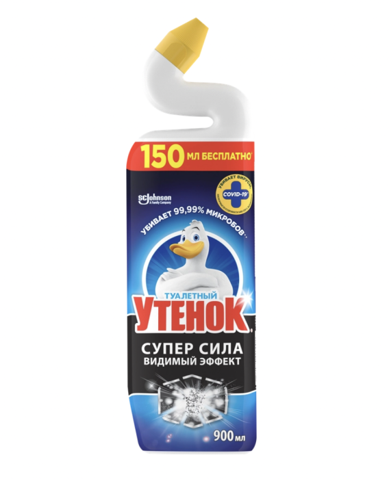Средство для чистки унитаза ТУАЛЕТНЫЙ УТЕНОК Видимый Эффект, 900мл