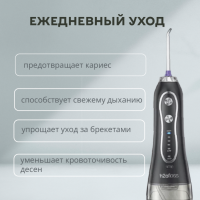 Ирригатор для зубов портативный с насадками черный