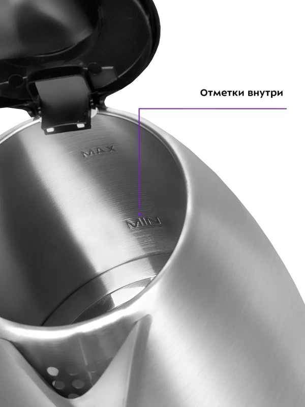 Чайник электрический металлический КТ-6654 - 1.7 л