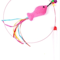 Удочка дразнилка для кошек металлическая с мягкой рыбкой