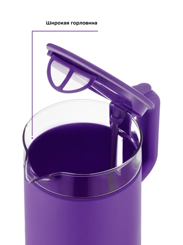 Чайник электрический стеклянный КТ-6124 - 1.2 л