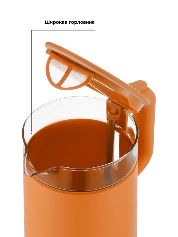 Чайник электрический стеклянный КТ-6124 - 1.2 л