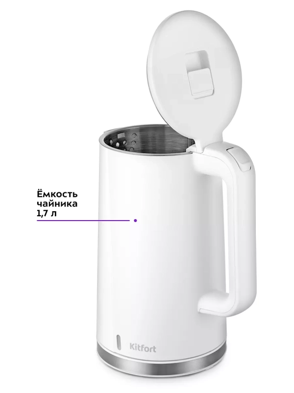 Чайник электрический металлический пластик КТ-6612 1.7 л