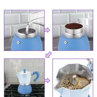 Кофеварка гейзерная для плиты КТ-7151 - 340 мл