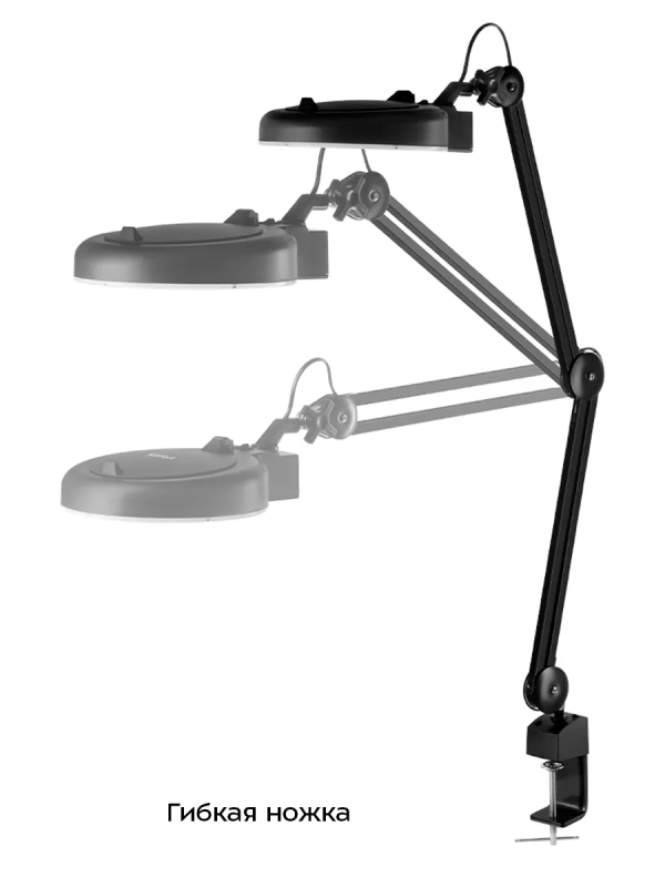 Лампа с лупой светодиодная на струбцине КТ-3723 - 12 Вт