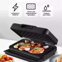 Электрогриль КТ-3606 двусторонний гриль электрический 1000Вт