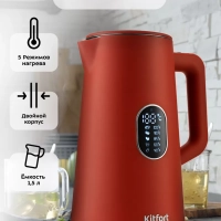 Чайник электрический металлический пластик КТ-6115 - 1.5 л